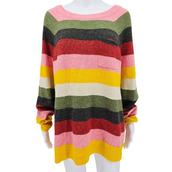 Torrid Striped Crewneck Pullover Sweater 2 - Picture 1 of 7